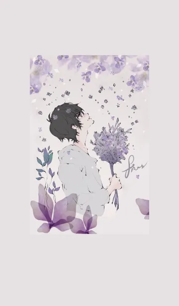 [LINE着せ替え] 花と少年・紫花の画像1