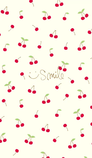 [LINE着せ替え] さくらんぼ スマイル 黄色2の画像1