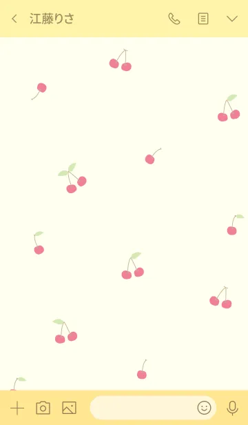 [LINE着せ替え] さくらんぼ スマイル 黄色2の画像3