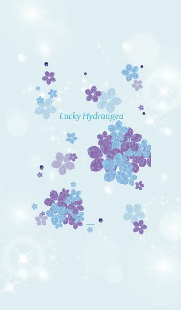 [LINE着せ替え] 青 : 幸運ラピスラズリと紫陽花の画像1