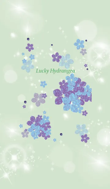[LINE着せ替え] 緑 : 幸運ラピスラズリと紫陽花の画像1