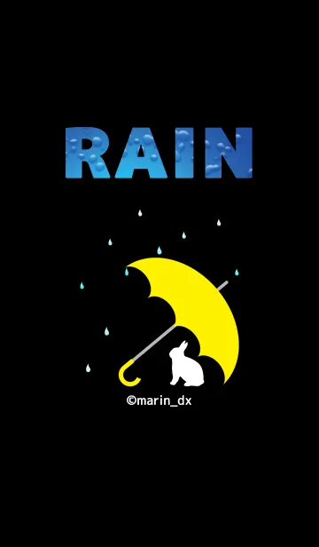 [LINE着せ替え] RAIN ＆ umbrella 〜雨と傘〜 1黒_うさぎの画像1