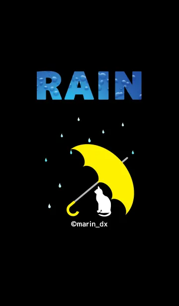 [LINE着せ替え] RAIN ＆ umbrella 〜雨と傘〜 2黒_猫の画像1