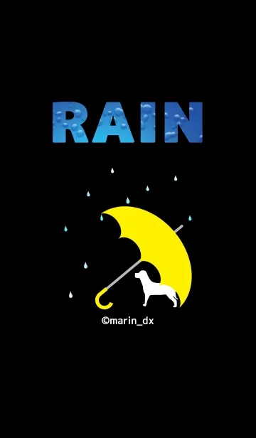 [LINE着せ替え] RAIN ＆ umbrella 〜雨と傘〜 3黒_犬1の画像1