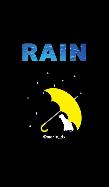 [LINE着せ替え] RAIN ＆ umbrella 〜雨と傘〜 4黒_犬2の画像1