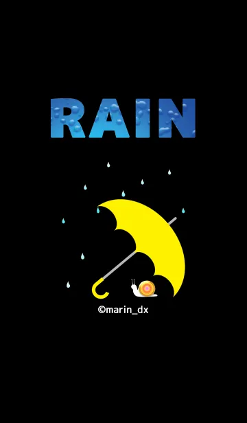 [LINE着せ替え] RAIN ＆ umbrella 〜雨と傘〜5-3黒_蝸牛_黄3の画像1