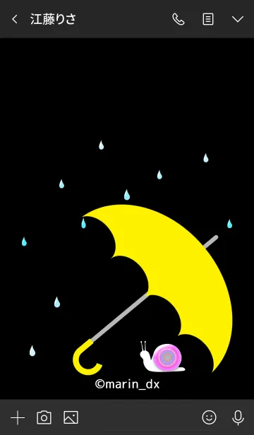 [LINE着せ替え] RAIN ＆ umbrella 〜雨と傘〜5-4黒_蝸牛_桃の画像3