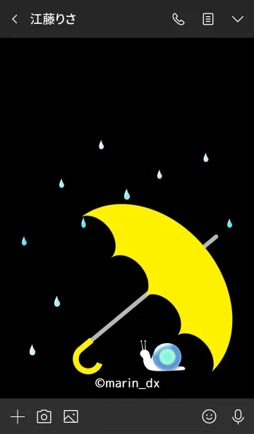 [LINE着せ替え] RAIN ＆ umbrella〜雨と傘〜5-5黒_蝸牛_水色の画像3