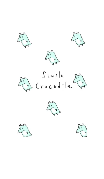 [LINE着せ替え] シンプル わに ミントグリーンの画像1