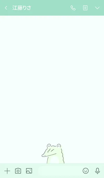 [LINE着せ替え] シンプル わに ミントグリーンの画像3