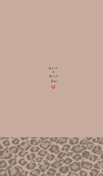 [LINE着せ替え] ベージュとヒョウ柄×ハート。の画像1