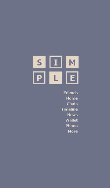 [LINE着せ替え] SIMPLE BOX =beige blue=の画像1