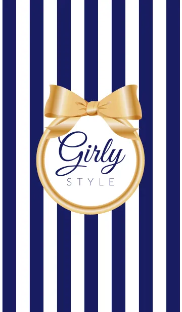 [LINE着せ替え] Girly Style-GOLDStripes5の画像1