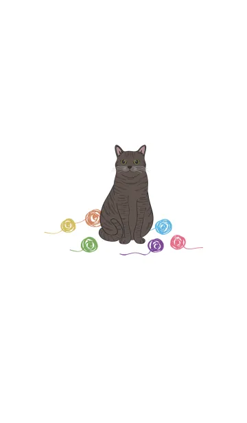 [LINE着せ替え] かわいい糸玉（トラ猫）の画像1