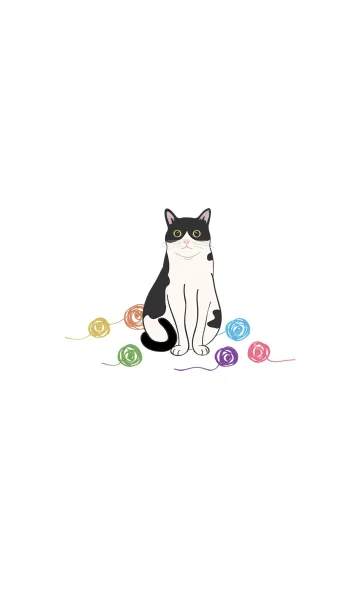 [LINE着せ替え] かわいい糸玉（ミルクキャット）の画像1