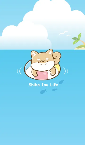 [LINE着せ替え] Shiba Inu Life 〜夏の海と柴犬〜の画像1