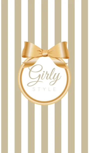 [LINE着せ替え] Girly Style-GOLDStripes11の画像1