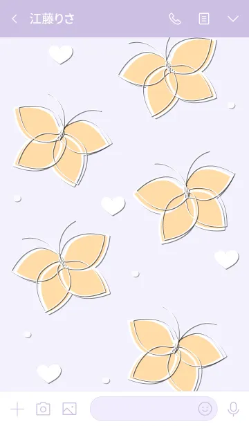 [LINE着せ替え] Cute butterflies 53 :)の画像3
