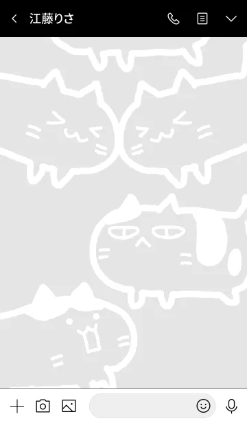 [LINE着せ替え] ねことねこ BKの画像3