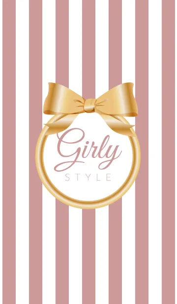 [LINE着せ替え] Girly Style-GOLDStripes13の画像1