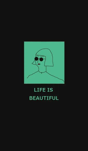 [LINE着せ替え] LIFE IS BEAUTIFUL =black green=の画像1