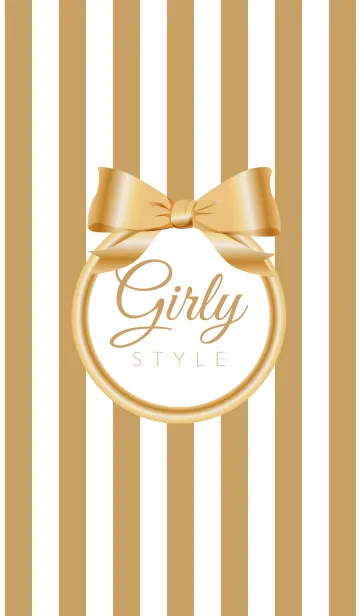 [LINE着せ替え] Girly Style-GOLDStripes14の画像1