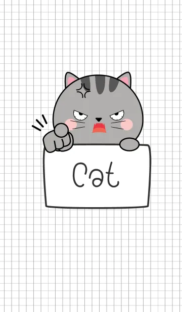 [LINE着せ替え] Simple Angry Gray Cat (jp)の画像1