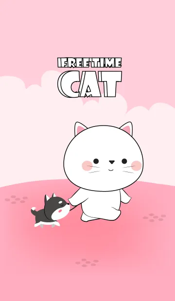 [LINE着せ替え] Free Time White Cat Theme (jp)の画像1