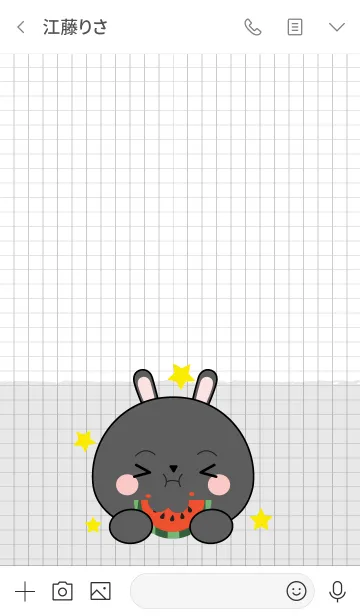 [LINE着せ替え] Minamal Black Rabbit Theme (jp)の画像3