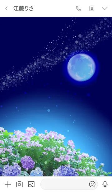 [LINE着せ替え] さわやかあじさい・煌めく夜空の画像3