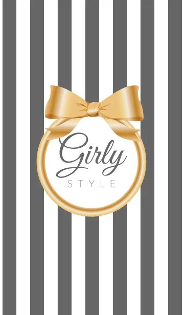 [LINE着せ替え] Girly Style-GOLDStripes15の画像1