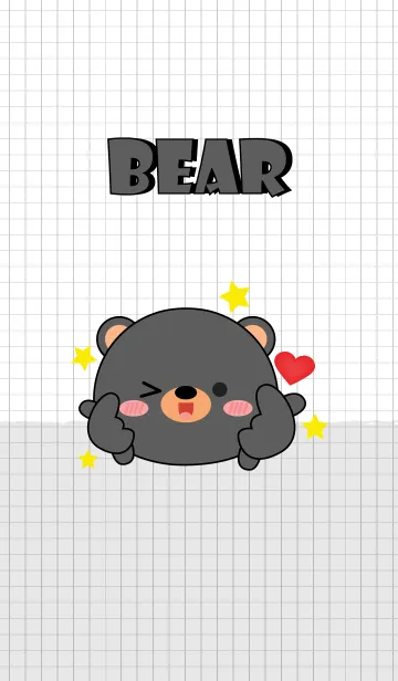 [LINE着せ替え] Minamal Black Bear Theme (jp)の画像1