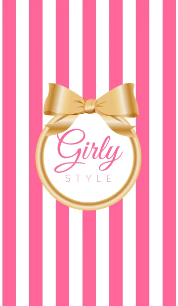 [LINE着せ替え] Girly Style-GOLDStripes16の画像1