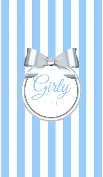 [LINE着せ替え] Girly Style-SILVERStripes17の画像1