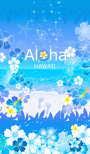 [LINE着せ替え] ブルー*ハワイ＊ALOHA+142の画像1