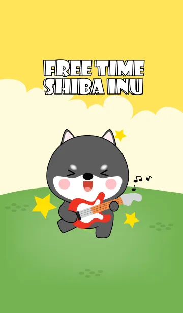 [LINE着せ替え] Free Time Black Shiba Inu Theme (jp)の画像1