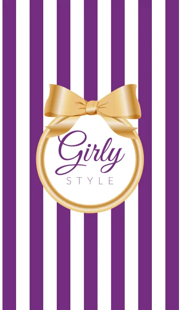 [LINE着せ替え] Girly Style-GOLDStripes18の画像1