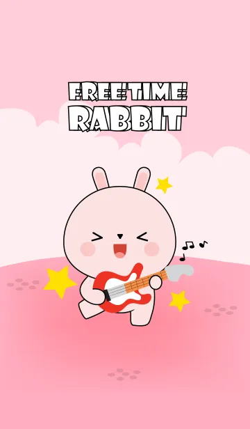 [LINE着せ替え] Free Time Pink Rabbit Theme (jp)の画像1