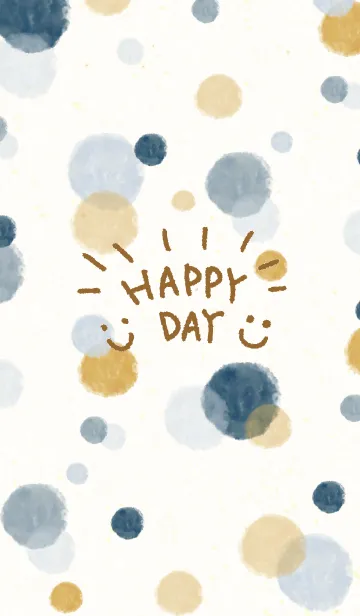 [LINE着せ替え] スマイル-大人水彩水玉12-の画像1