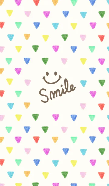 [LINE着せ替え] 水彩カラフル三角2 -スマイル7-の画像1