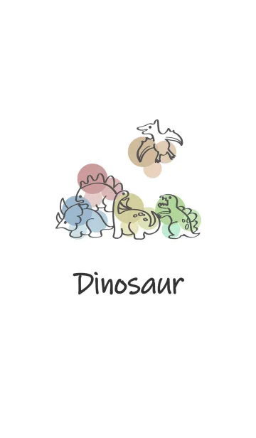 [LINE着せ替え] シンプルな恐竜の絵の画像1