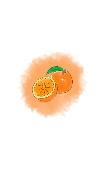 Watercolor orange themeの着せ替えメイン画像