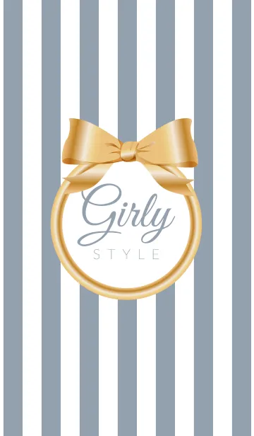 [LINE着せ替え] Girly Style-GOLDStripes21の画像1