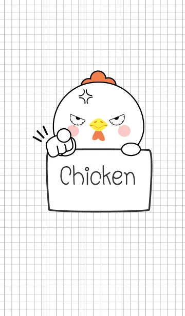 [LINE着せ替え] Simple Angry White Chicken (jp)の画像1