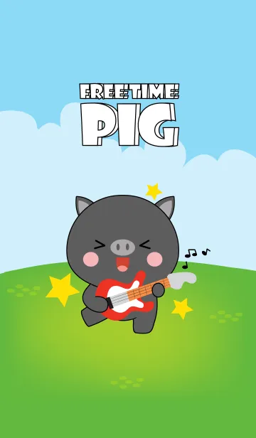 Free Time Black Pig Theme (jp)の着せ替えメイン画像