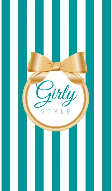 [LINE着せ替え] Girly Style-GOLDStripes19の画像1