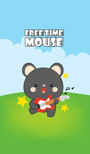 [LINE着せ替え] Free Time Black Mouse Theme (jp)の画像1