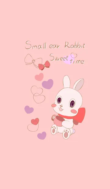 [LINE着せ替え] 小さな耳のウサギさん－ピンクの画像1