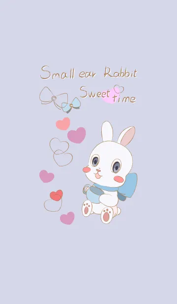 [LINE着せ替え] 小さな耳のウサギさんースイートタイムーの画像1