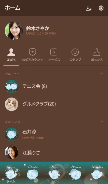 [LINE着せ替え] 茶色と緑 : 誕生石6月のムーンストーンの画像2